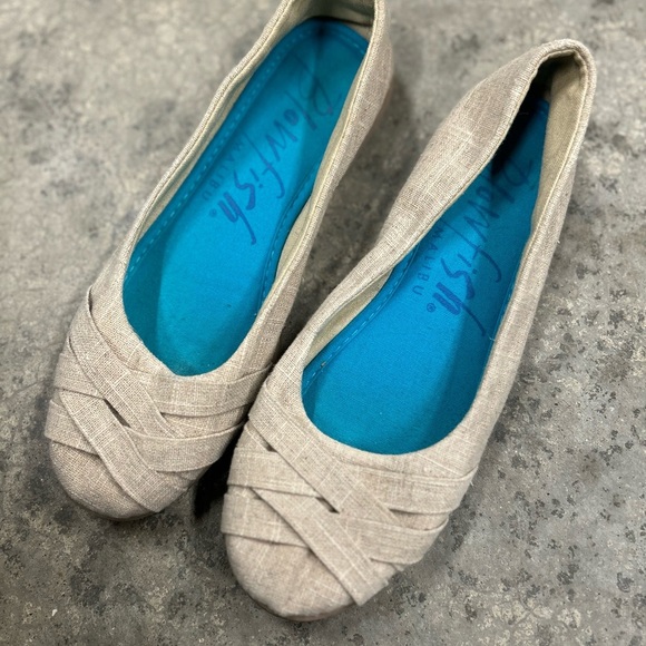 Blowfish Malibu‎ Ballet Glo Flats Women’s 10 Slip On EUC Tan/Linen B122 - Picture 4 of 12